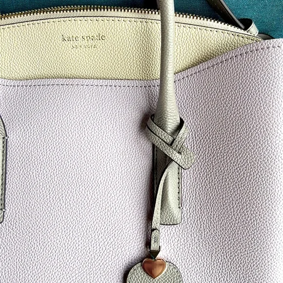 NWT Kate Spade Lavender, grey & cream satchel or tote. - Picture 3 of 13